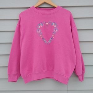 Vintage 90s Embroidered floral heart sweatshirt